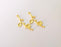 2 Flower Branch Charms Gold Plated Charms (40x16mm) G24732