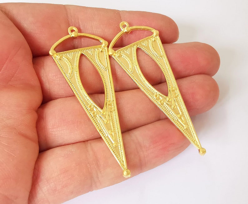 2 Dangle Charms Gold Plated Charms (65x25mm) G24794