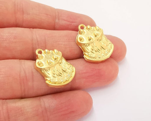 2 Cake Charms Gold Plated Charms (24x18mm) G24835