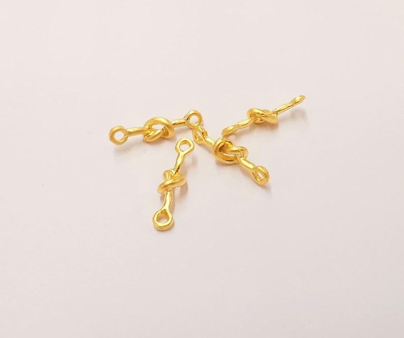 10 Knot Rope Connector Charms Gold Plated Charms (21x5mm) G24845