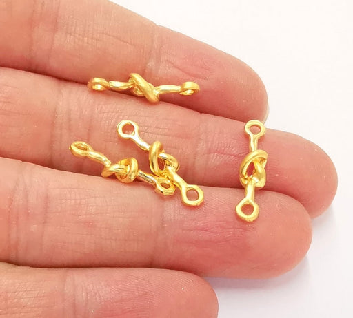 10 Knot Rope Connector Charms Gold Plated Charms (21x5mm) G24845