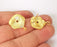 Flower Earring Stud Base Gold Plated Brass Earring 1 pair (22x18mm) G24888