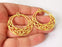 2 Gold Connector Charms Gold Plated Charms (43x39mm) G24910