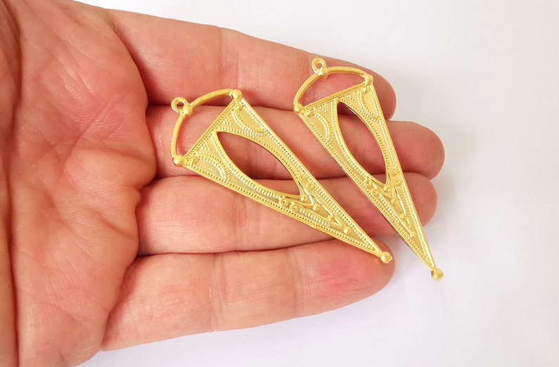 2 Dangle Charms Gold Plated Charms (65x25mm) G24794