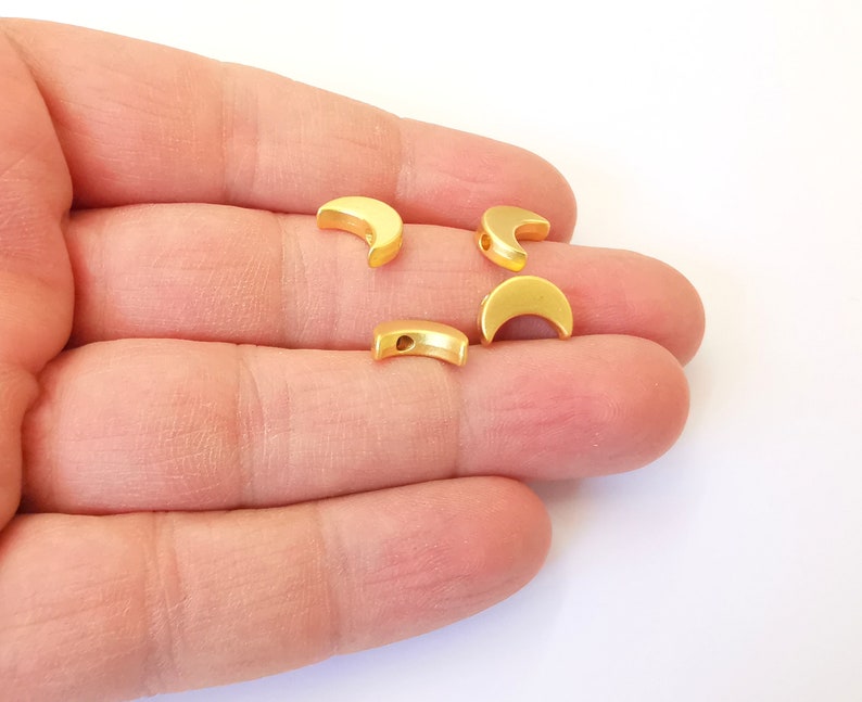 10 Crescent Charm Gold Moon Charm Gold Plated Charms (12x8mm) G24982