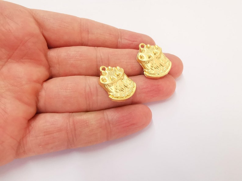 2 Cake Charms Gold Plated Charms (24x18mm) G24835