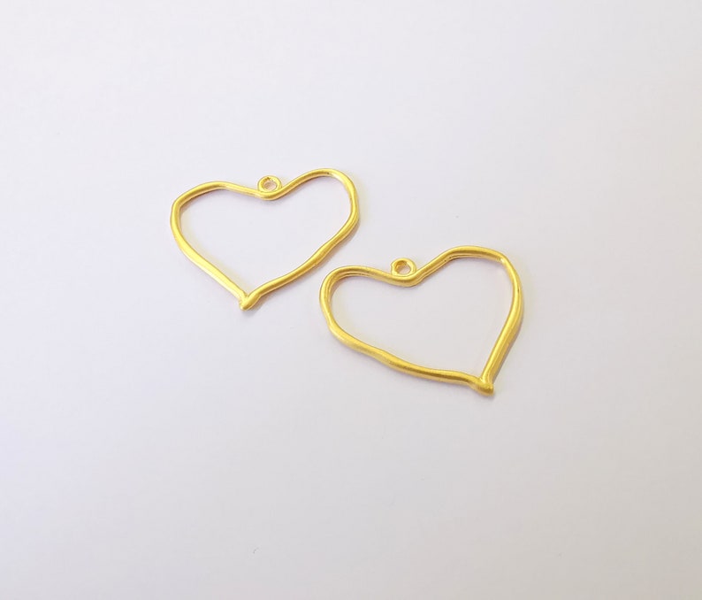 2 Heart Charm Gold Plated Charm (33x27mm) G24995