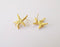 Starfish Earring Stud Base Gold Plated Brass Earring 1 pair (23x23mm) G24884