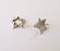 Star Earring Stud Base Earring Posts Antique Silver Plated Brass Earring 1 pair (21x17mm) G24914