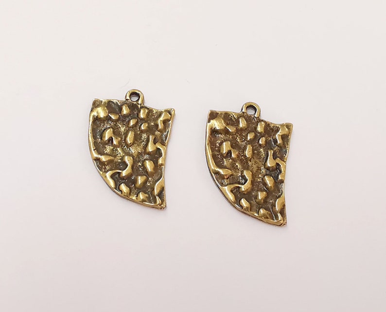 4 Organic charms Antique bronze plated charms (25x17mm) G25031