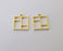 2 Square charms Gold plated charms (22x19mm) G25055