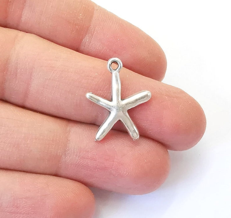 20 Starfish Charms Antique Silver Plated Charms (22x16mm) G24963