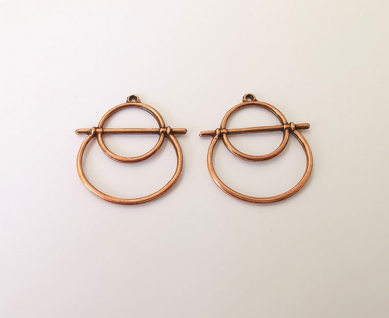 2 Dangle Charms Antique Copper Plated Charms (33x31mm) G24980