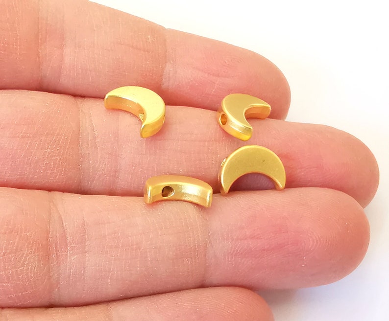 10 Crescent Charm Gold Moon Charm Gold Plated Charms (12x8mm) G24982