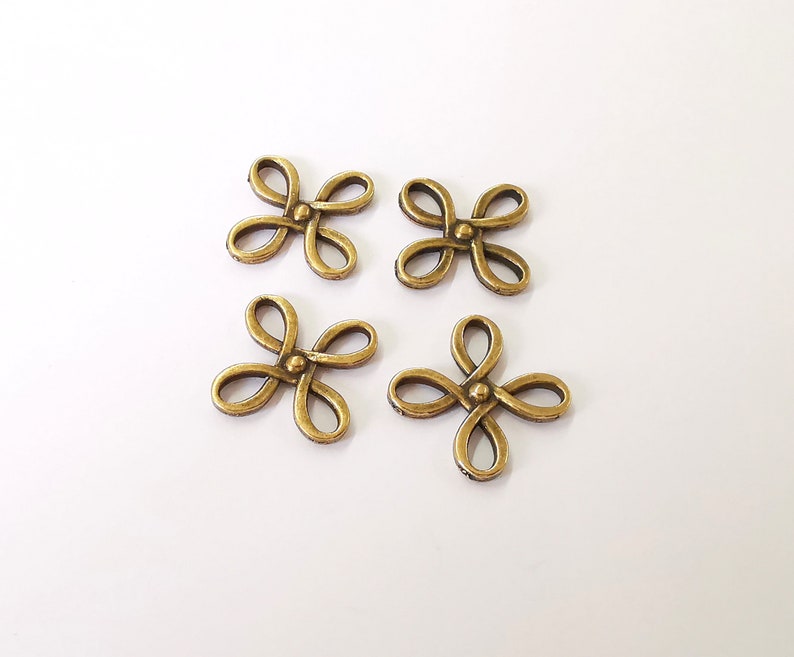 8 Bronze Connector Charms Antique Bronze Plated Charms (23mm) G25177