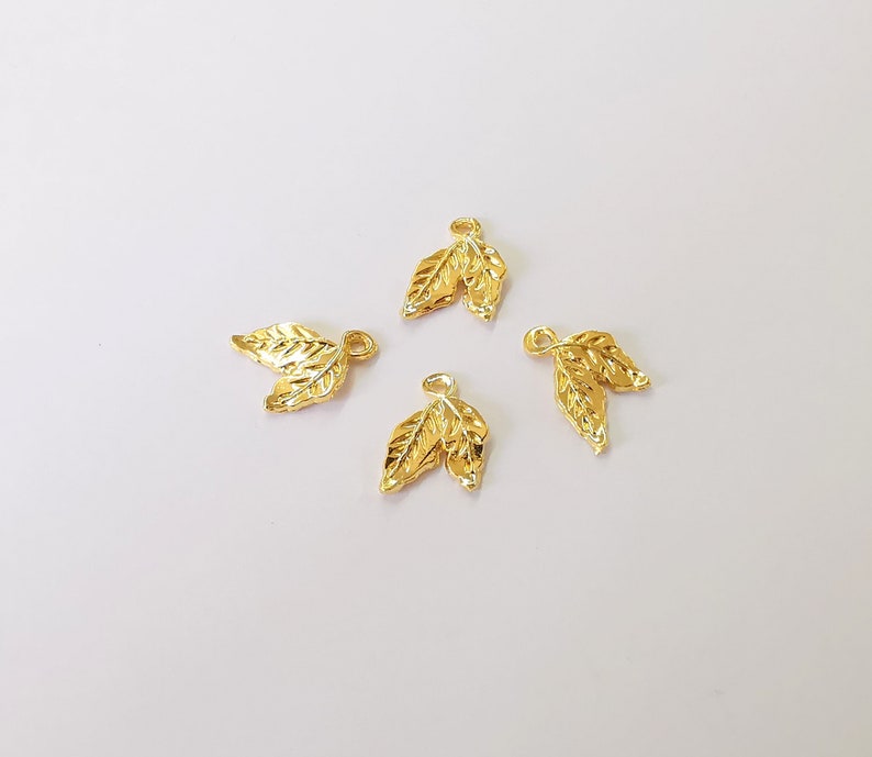 10 Leafs Charms 24k Shiny Gold Plated Charms (13x10mm) G25210