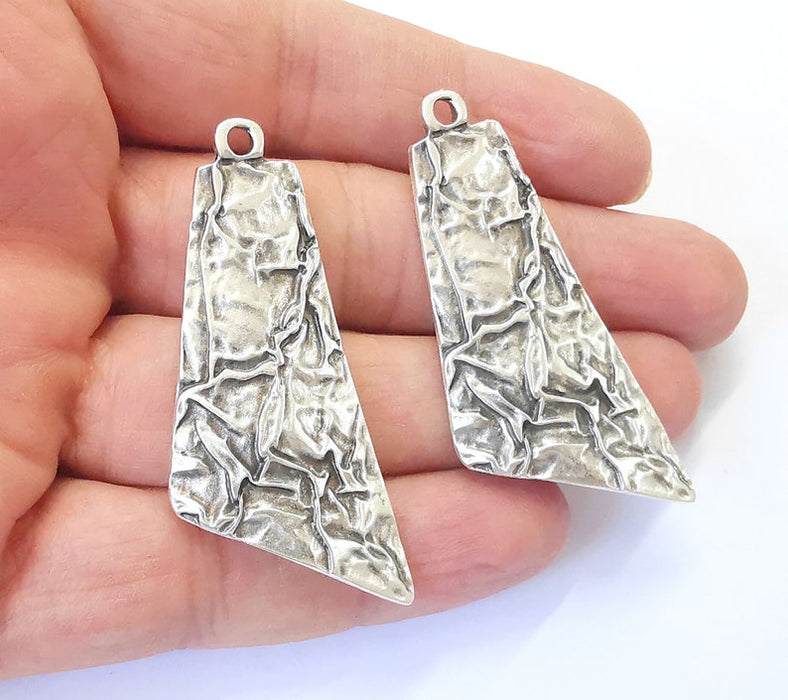 2 Dangle Charms Antique Silver Plated Charms (58x28mm) G25004