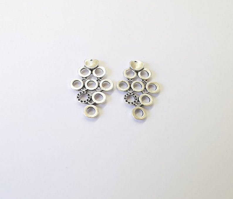 2 Dangle Charms Antique Silver Plated Charms (38x24mm) G25014