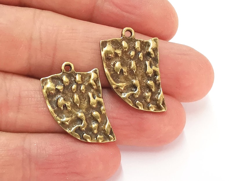 4 Organic charms Antique bronze plated charms (25x17mm) G25031