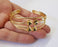 Wire bracelet base blanks Cuff Adjustable bracelet Shiny Gold Plated Brass (8mm Blanks ) G25057