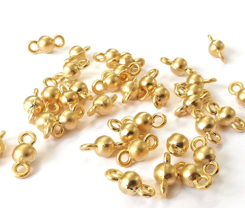 10 Ball Connector findings charms Gold Plated findings (11x5mm) G25082