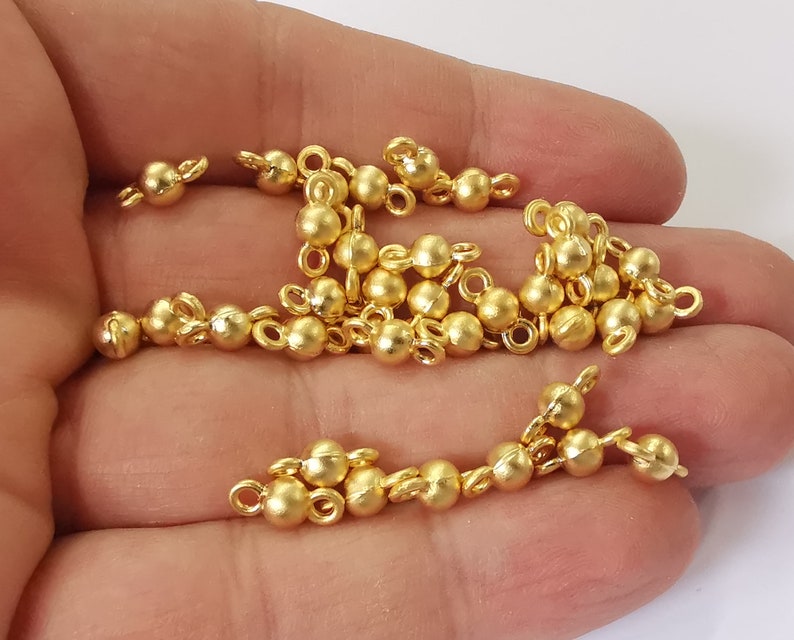 10 Ball Connector findings charms Gold Plated findings (11x5mm) G25082