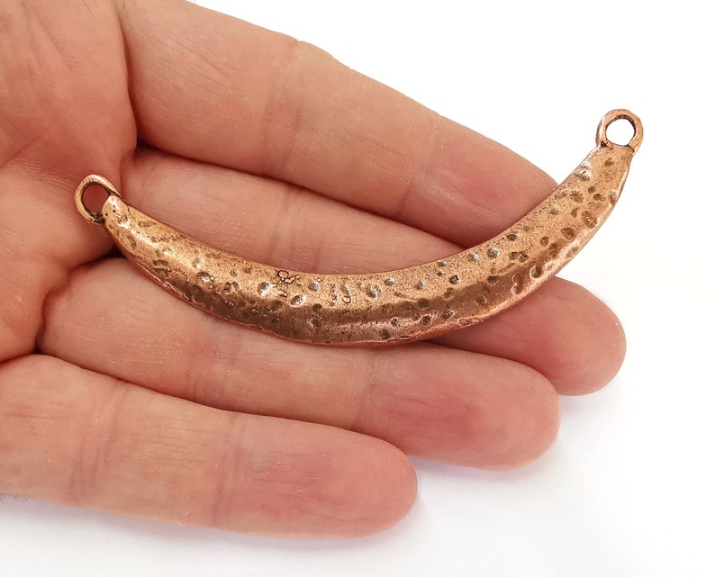 Ethnic hammered connector pendant Antique copper plated pendant (87mm) G25096