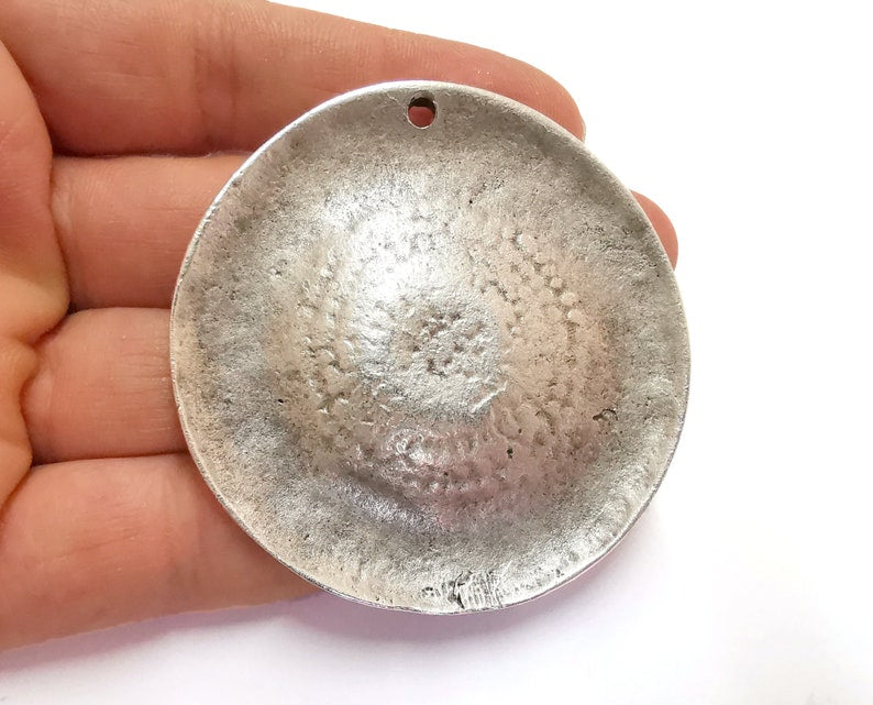 Silver Pendant Antique Silver Plated Pendant (62mm) G25119