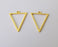 2 Triangle charms Gold plated charms (34x27mm) G25359