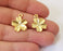 4 Flower charms Gold plated charms (20x17mm) G25360