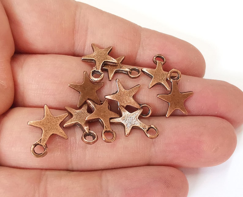 20 Star charms Antique copper plated charms (15x12mm) G25155