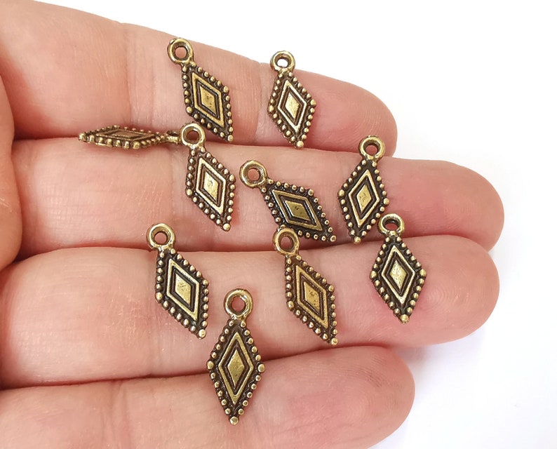 20 Marquise charms Antique bronze plated charms (19x8mm) G25158