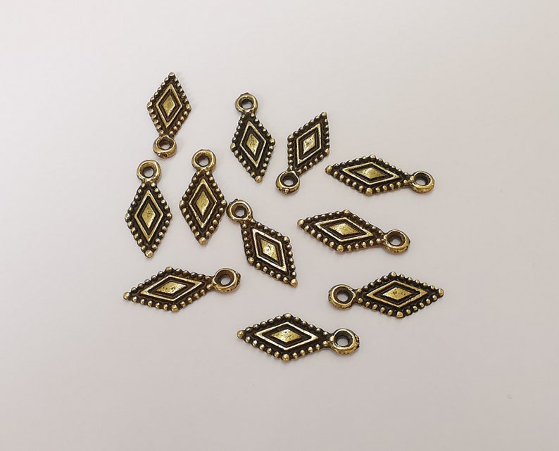 20 Marquise charms Antique bronze plated charms (19x8mm) G25158