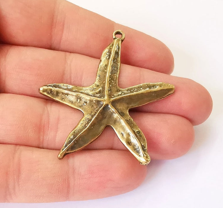 Starfish Charms Antique Bronze Plated Charms (50x48mm) G25173