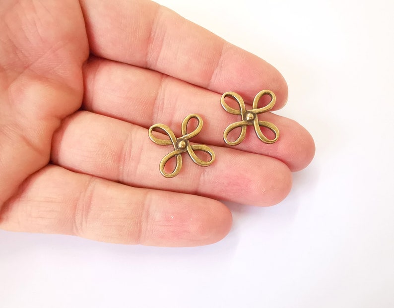 8 Bronze Connector Charms Antique Bronze Plated Charms (23mm) G25177