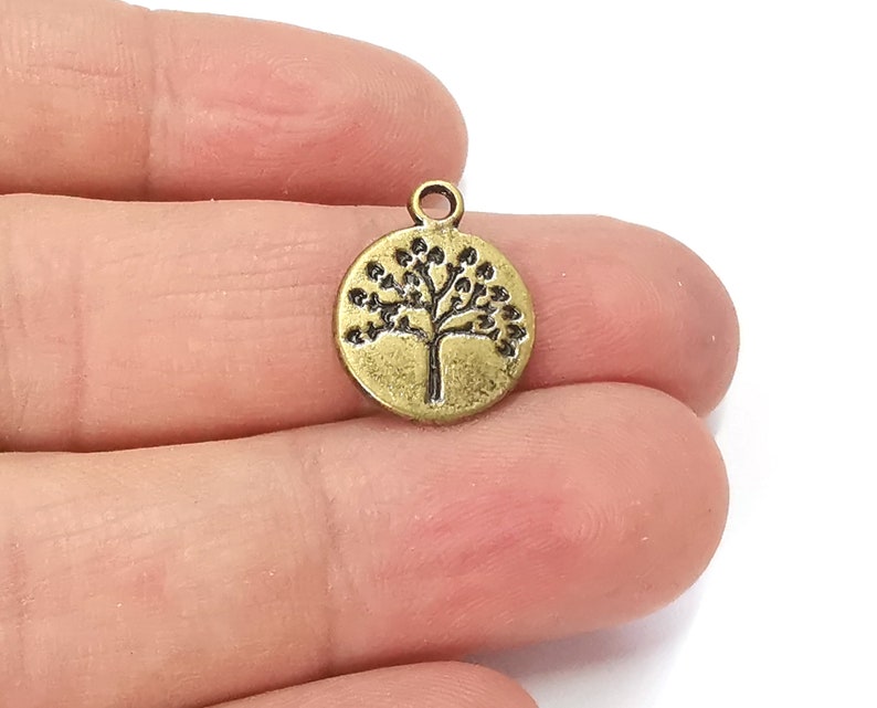 10 Tree charms connector Antique bronze plated charms Double Sided (18x14mm) G25227
