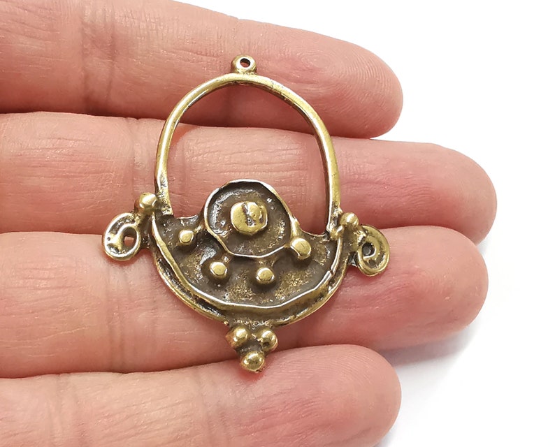 2 Dangle charms Ethnic charms Antique bronze plated charms (48x39mm) G25277
