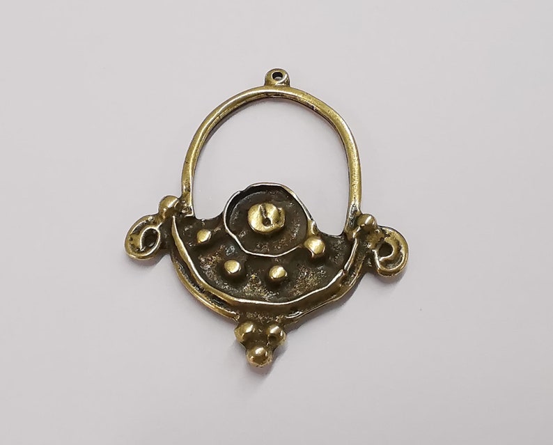 2 Dangle charms Ethnic charms Antique bronze plated charms (48x39mm) G25277
