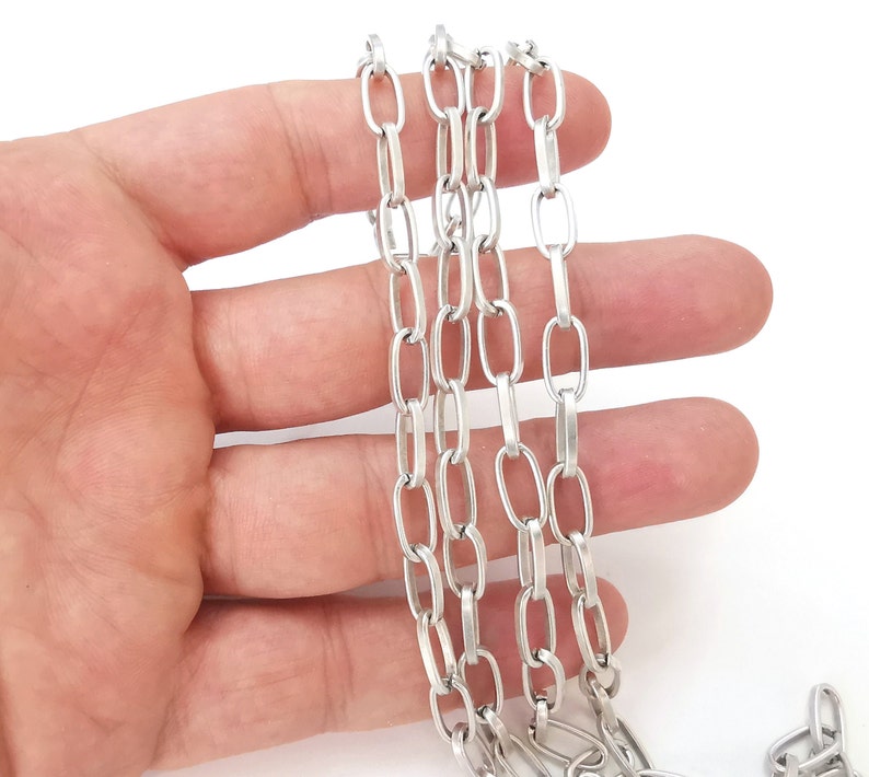 Antique silver oval link chain 1 Meter - 3.3 Feet (12x6mm) Antique silver plated chain G9558
