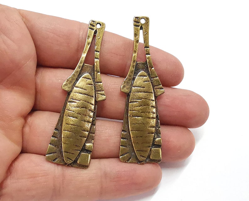 Dangle charms Antique bronze plated charms (64x18mm) G25281