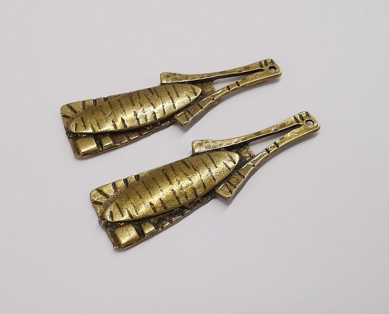 Dangle charms Antique bronze plated charms (64x18mm) G25281