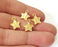 10 Star charms Gold plated charms (13x11mm) G25289