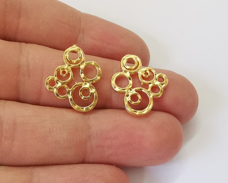 5 Circles connector charms Gold plated charms (20x17mm) G25285