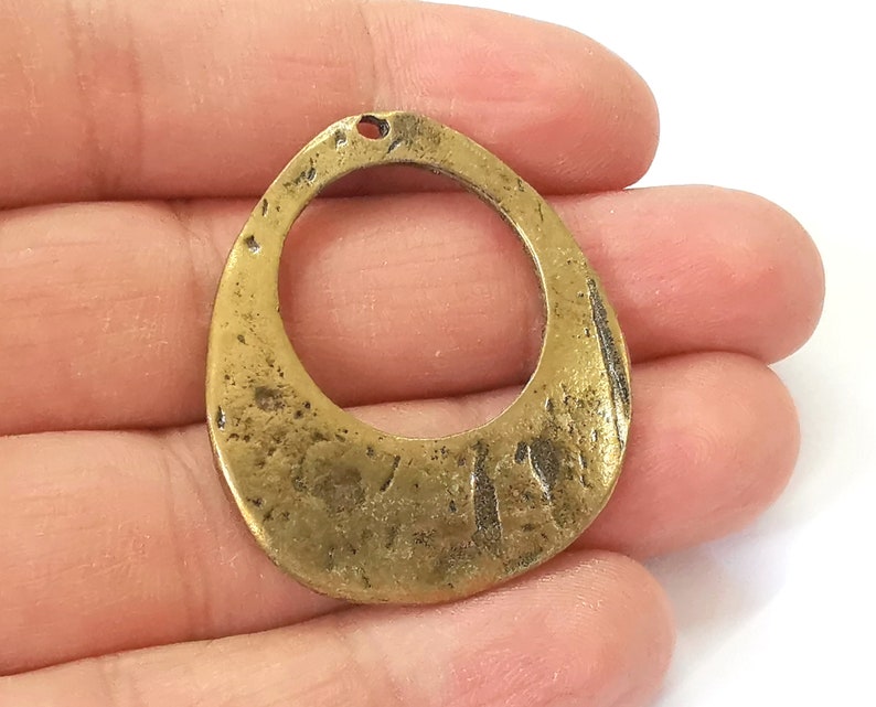 2 Ethnic charms Antique bronze plated charms (39x35mm) G25290