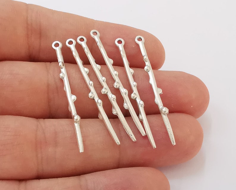 10 Rod barbed stick charms Antique silver plated charms (40mm) G25573