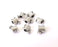 10 Rondelle beads Antique silver plated beads (11x10mm) G25304
