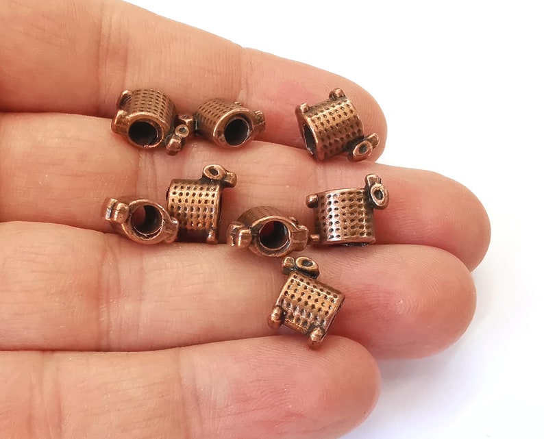 10 Rondelle beads Antique copper plated beads (11x10mm) G25324