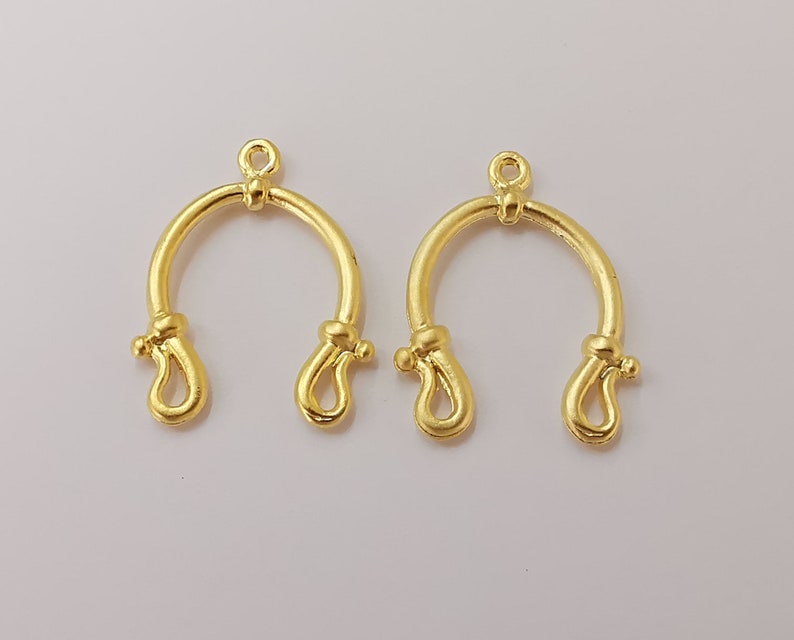 2 Gold charms connector Gold plated charms (28x21mm) G16663