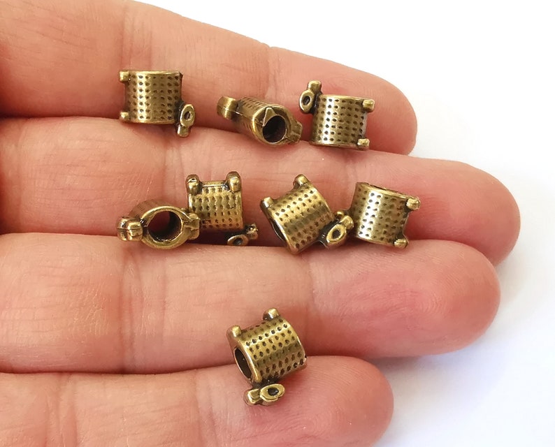 10 Rondelle beads Antique bronze plated beads (11x10mm) G25320