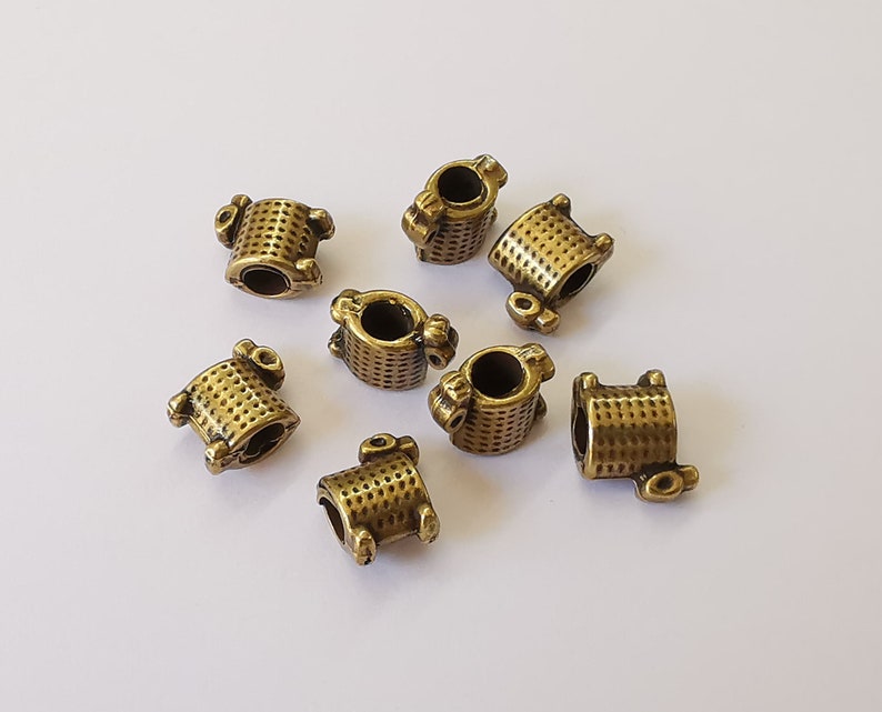 10 Rondelle beads Antique bronze plated beads (11x10mm) G25320